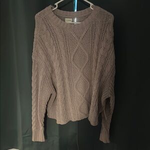 Women's Cable Knit Sweater - Taupe